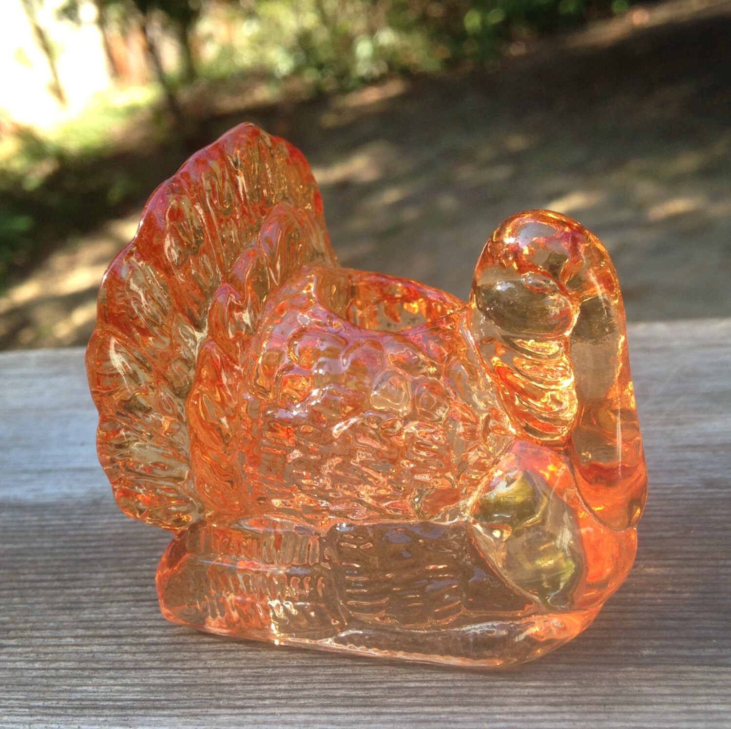 4 Vintage Glass Turkey Candle HolderThanksgiving Turkey