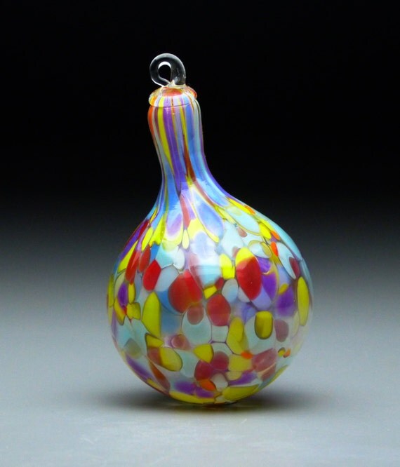 hand made blown glass teardrop christmas ornament in tones of hand made blown glass teardrop christmas ornament in tones of