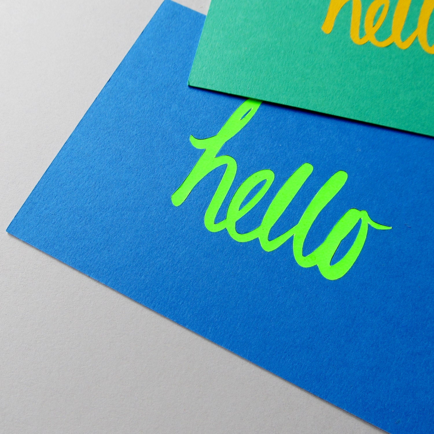 Handwritten Papercut Cards Choose Your Colors 4pack or