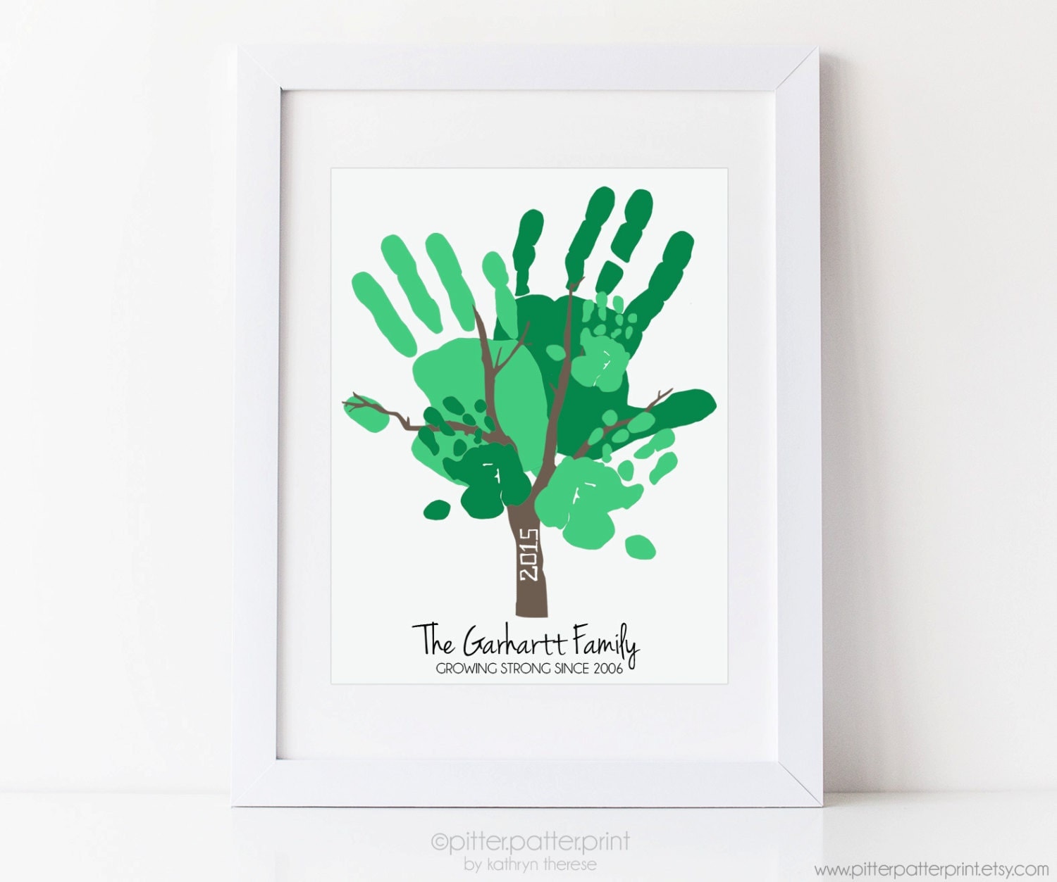 Alternative Family Portrait Handprint Tree Art Custom Home