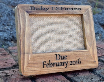 Ultrasound Picture Frame - Custom Engraved Picture Frame - Wooden Picture Frame - Sonogram Frame - New Baby Gift - Baby Shower Gift