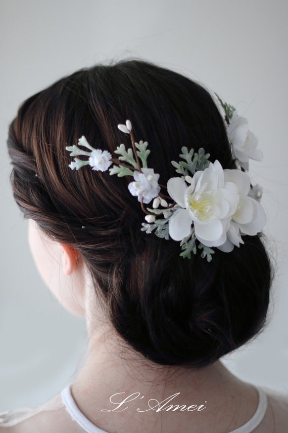 Items similar to SALE Ivory Flower Bridal Hair Clip 