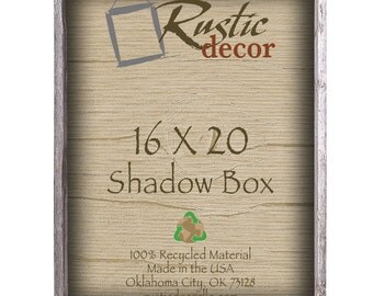 16x20 -3" deep Rustic Barn Wood Collectible Shadow Box