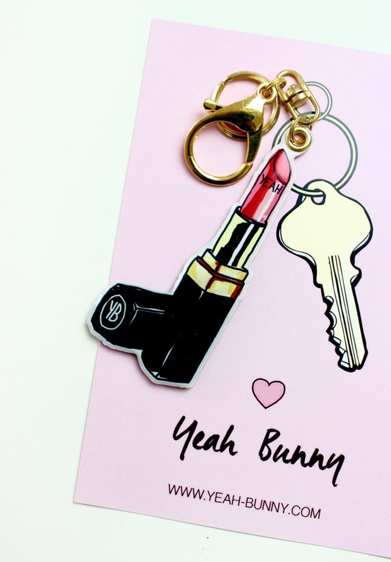 Lipstick Keychain by YeahBunny on Etsy