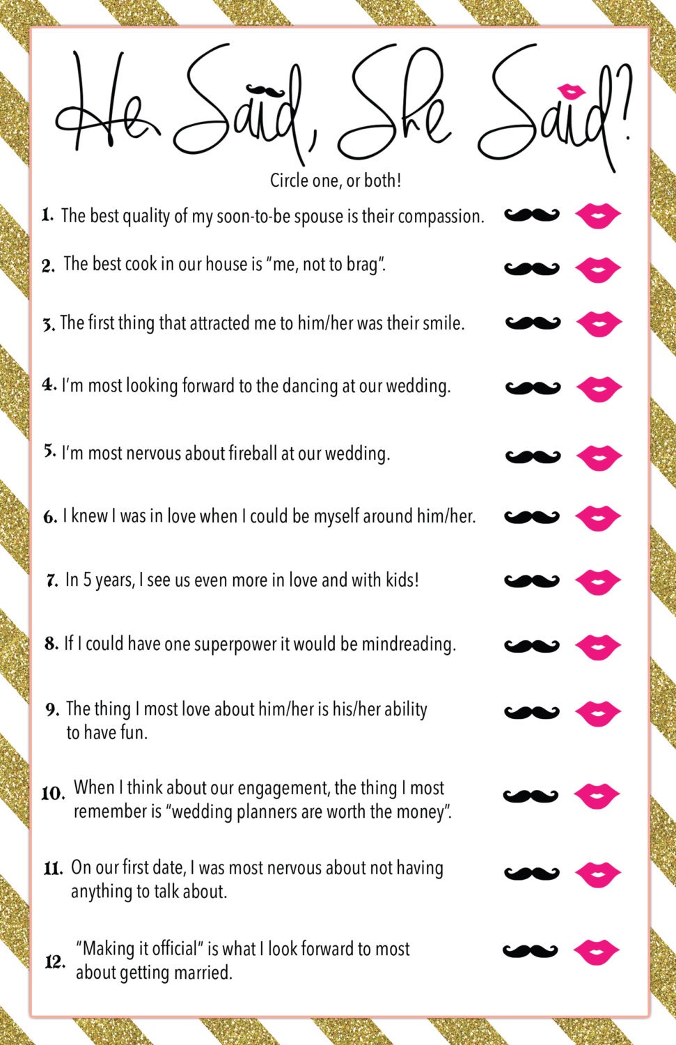 best he said she said bridal shower game free printable jacobs blog