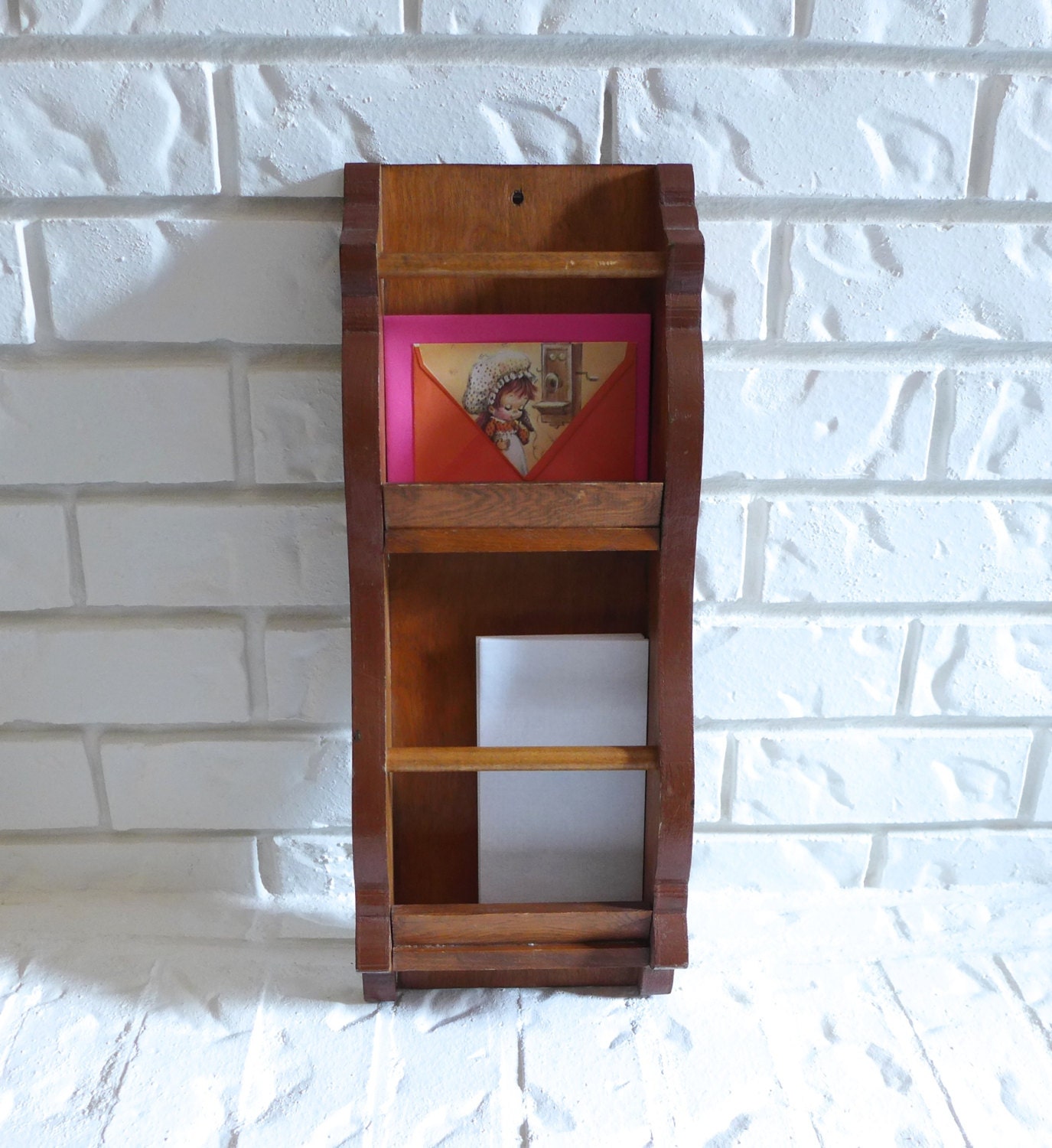 Vintage Mail Holder Bill Organizer Home by