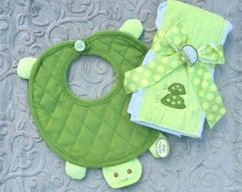 ON SALE!!! Cuddly Soft Tiggles Bib and Burp Cloth Set