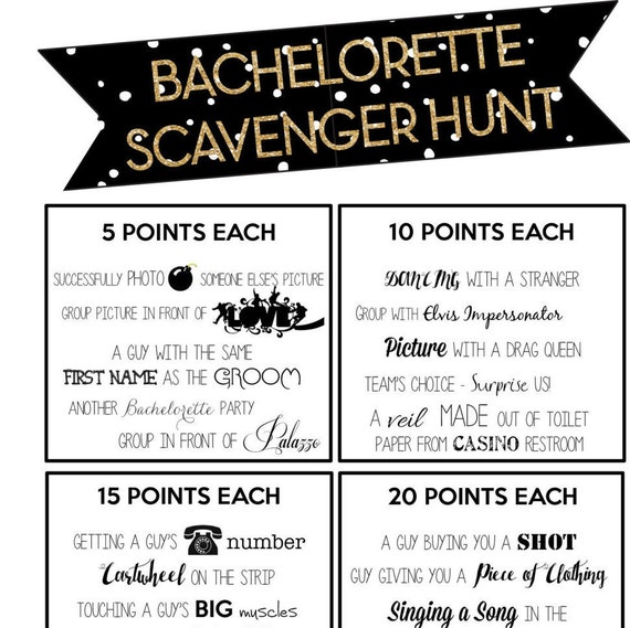 Bachelorette Vegas Scavenger Hunt Digital File