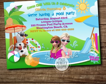 Pool Party Frozen Pool Party Frozen Invitation Disney