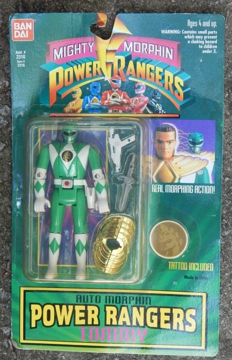 Mighty Morphin Power Rangers Tommy Tattoo Included Ban Dai