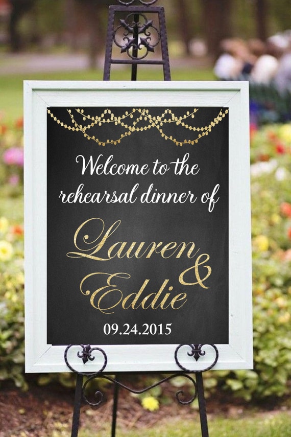 Looking for perfect Rehearsal Dinner Wedding Sign for your Wedding  This listing is for a PRINTABLE large wedding sign for you to print on your own.  Interested