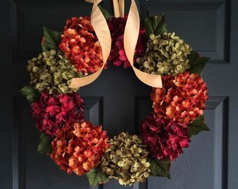 Beautiful Wreaths Blended Hydrangea Wreath Burgundy