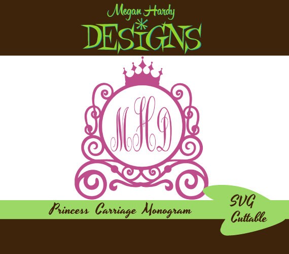 Download Princess Carriage Monogram SVG