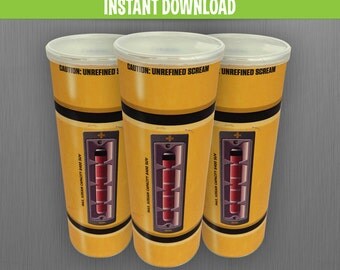 Monsters Inc. Scream Canister Can of Chips Wrapper - Instant Download and print with Adobe Reader - Monsters Inc Party Decoration