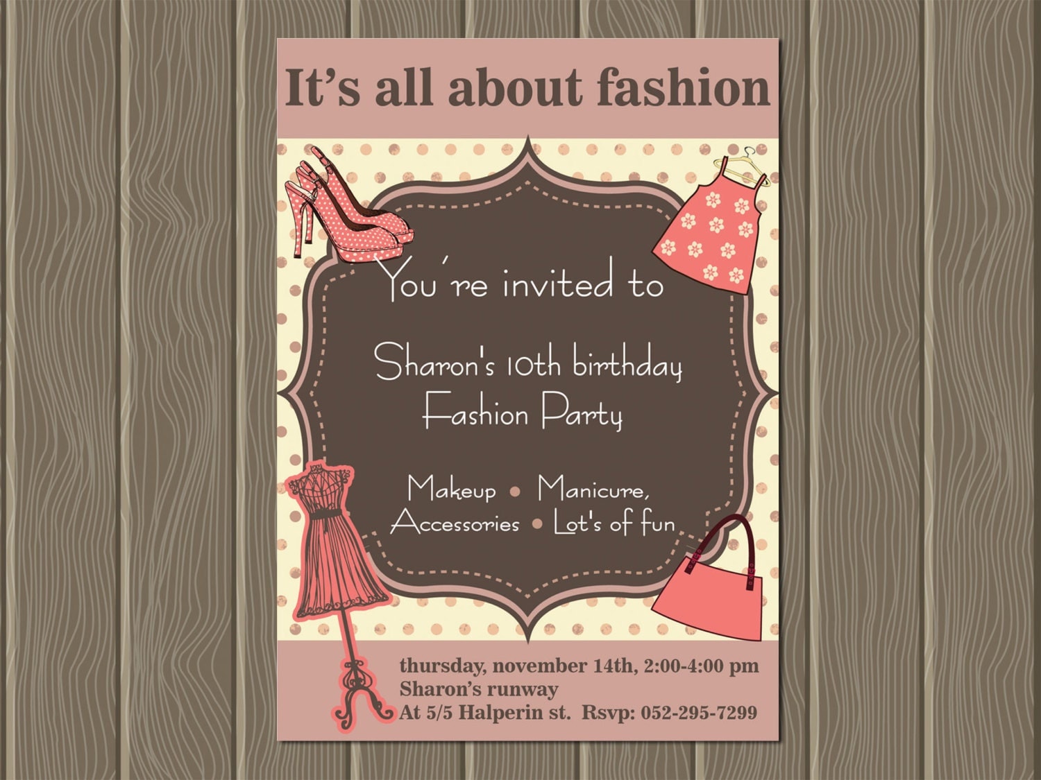 Fashion Themed Birthday Party Invitations 5