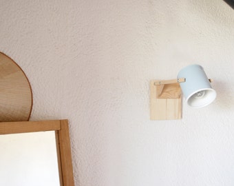 Wall lamp / sconce light , pastel light blue... eco friendly and handmade : recycled from tomato can !