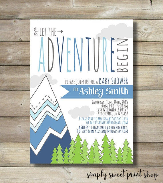 Adventure Themed Baby Shower Invitations 1