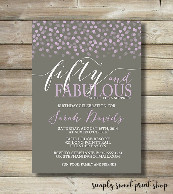 Fifty And Fabulous Birthday Invitations 2