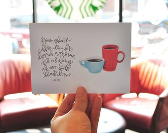 how about coffee you've got mail greeting card // valentines day card / greeting card love // greeting card for her // greeting card for him