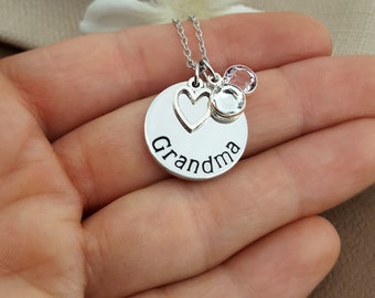 Grandma Necklace With Birthstone Charms | Grandmother Necklace | Gift For Grandma