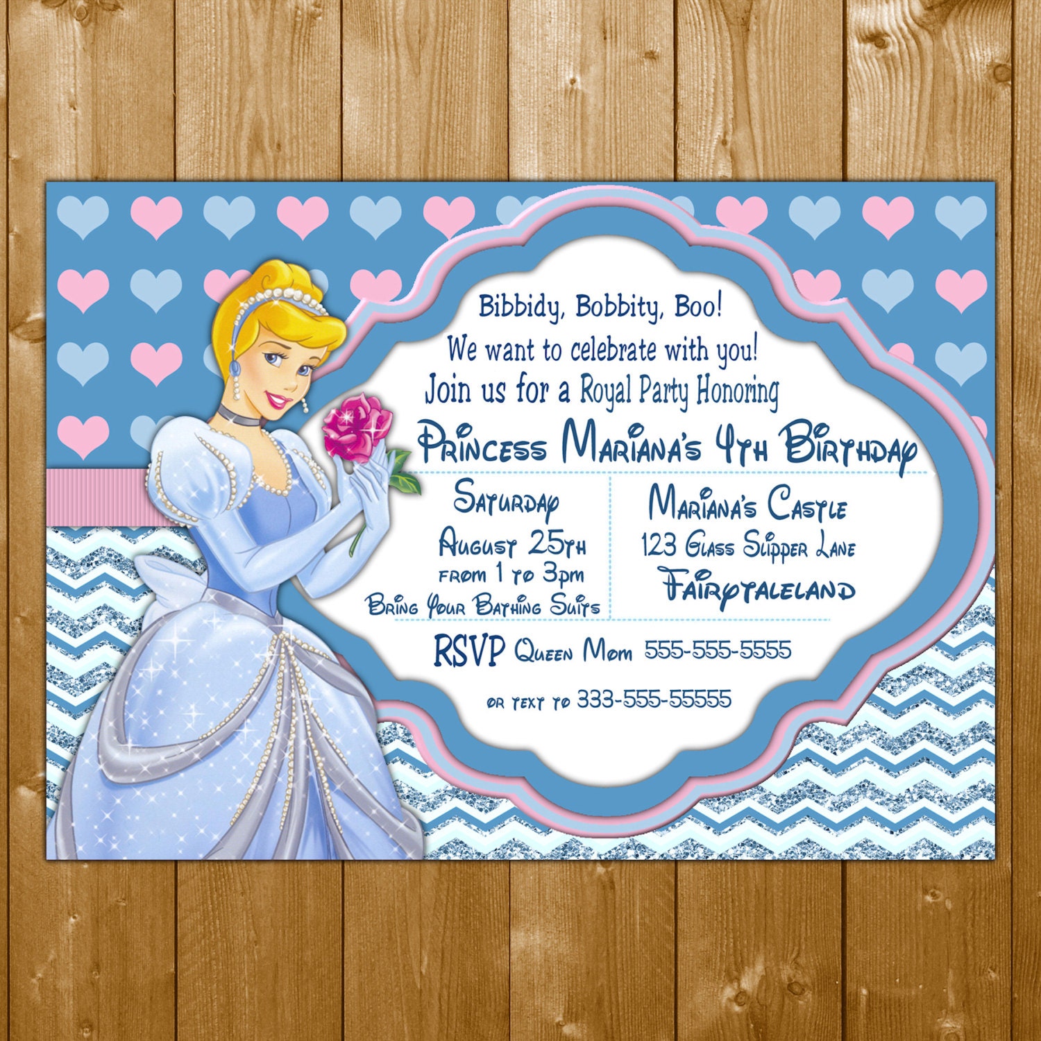 Editable Cinderellas Castle Birthday Invitation Fully 4570