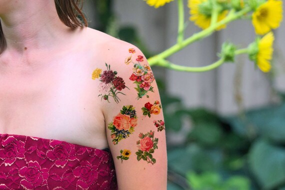 Temporary Tattoo Stocking Stuffer Blooming Floral Tattoos