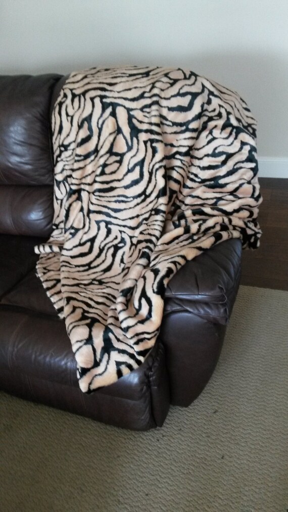 Items similar to Large Faux Fur Tiger Throw Blanket on Etsy