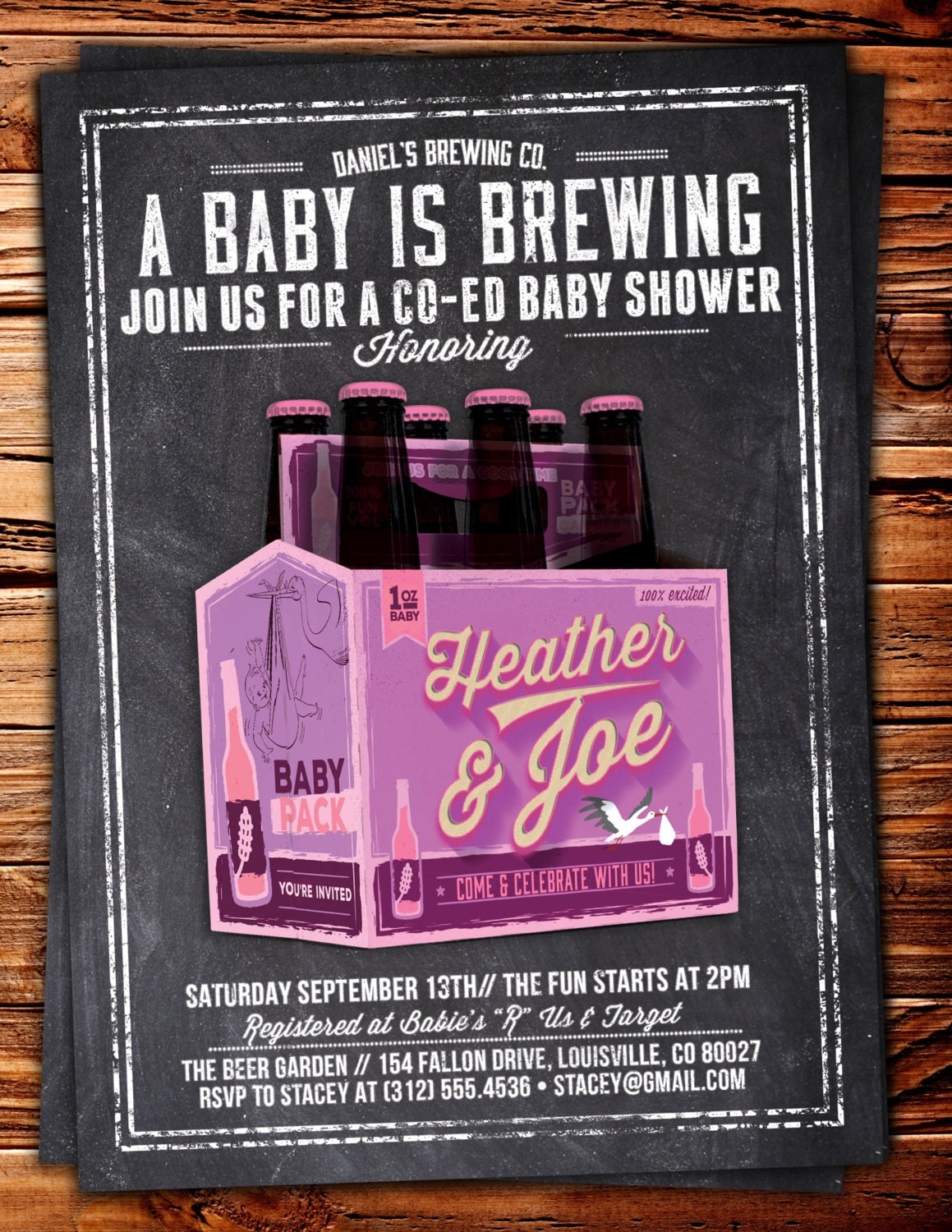 Coed baby shower invitation- Beer baby shower invitation ...