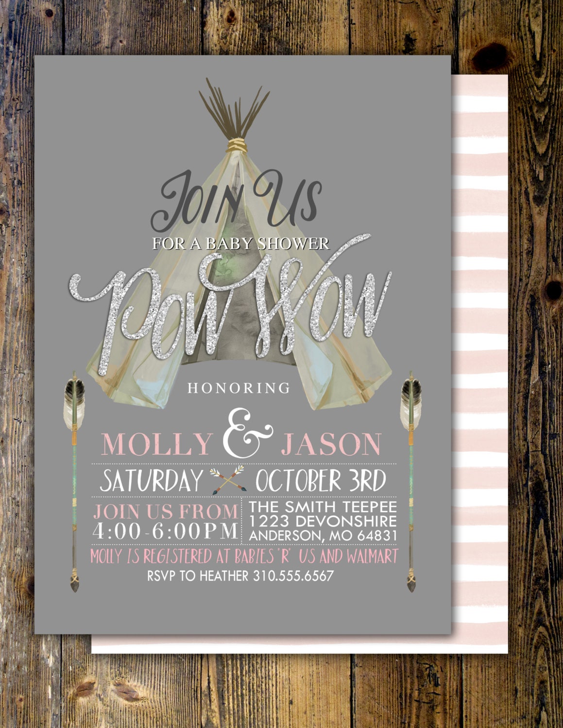 TEEPEE Baby Shower Invitation Indian Baby shower Invite