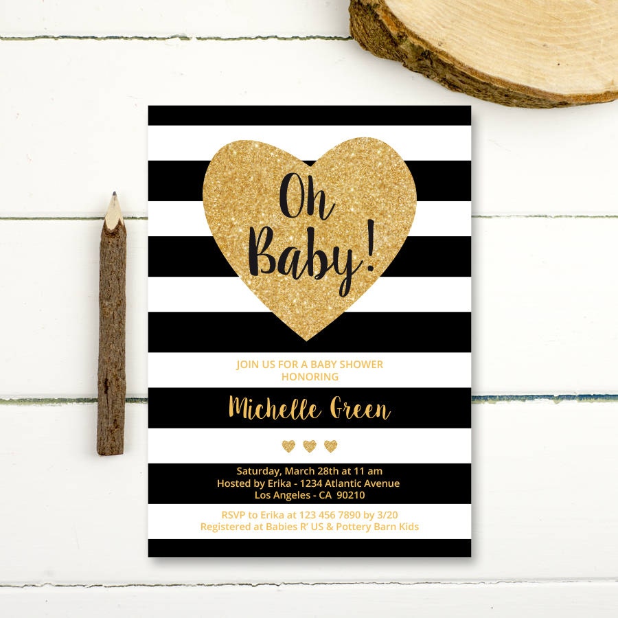 Black And White Baby Shower Invitations 6