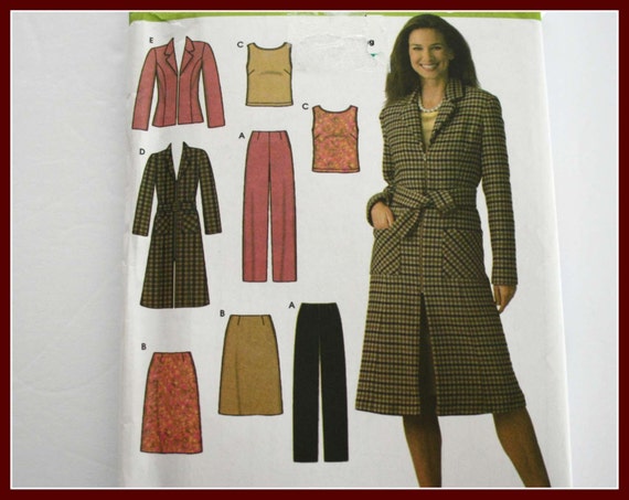 Simplicity 4791 pattern Womens Coat Skirt Pants shell top