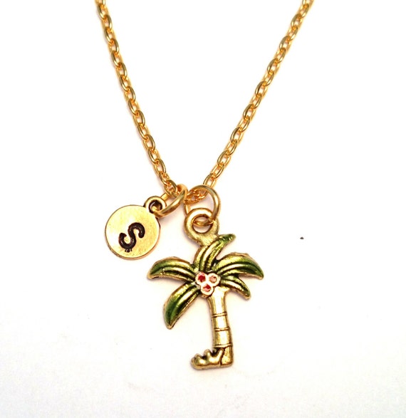 Items similar to Coconut Tree Necklace, Palm Tree Necklace, Coconut