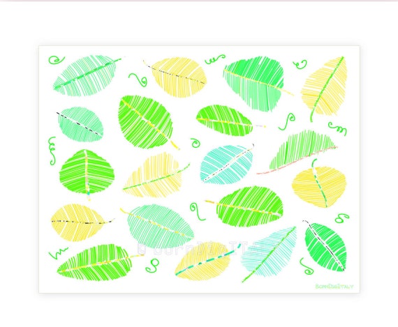 Leaf Print Leaves Wall Art Leaf Poster Printable by BornDigItaly