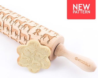 Greyhound - Embossed, engraved rolling pin for cookies