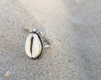Cowrie Shell Ring | Sterling Silver Ring | Mermaid Ring | Seashell Ring | Nautical Jewelry