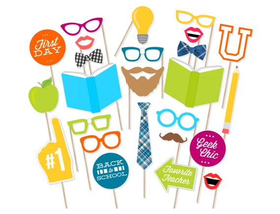 Printable Back to School Photo Booth Props School Photobooth