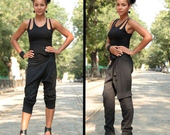 Fetish Clothing, Womens Harem Pants, Plus Size Pants, Loose Pants, Black Pants, Harem Trousers, Oversized Pants, Capri Pants, Avant Garde