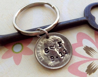 10 Year Anniversary/2007 Dime/ 10th Anniversary Gifts for Men/ 10 Year Wedding Anniversary/ Stamped Dime/Hand Stamped Dime/ Gift for Her