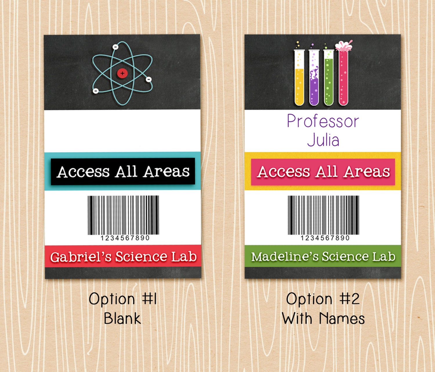 Science Badges. Personalized science party badges. Printable