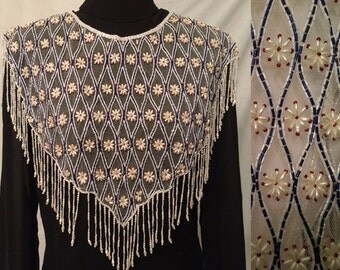 White beaded collar # 583