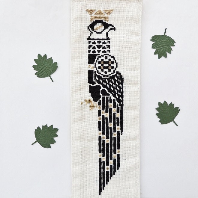 Art Deco Bird cross stitch pattern. Art Deco cross stitch.
