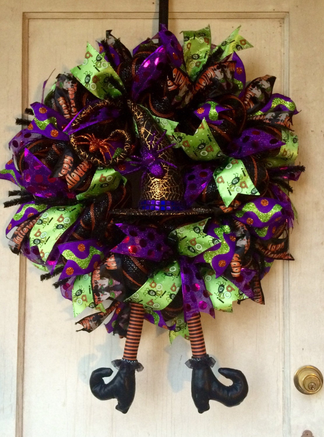 Deco Mesh Wreath Halloween Wreath Witch Wreath With Hat And 7223