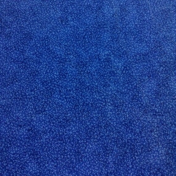 FFL004 Royal Blue Tiny Leaves Cotton Quilting by SewWhatByMeg