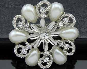 LAXPICOL Vintage Wedding Bridal Crystal Rhinestone Teardrop Brooch Pin - Colorful Big Brooch For Women