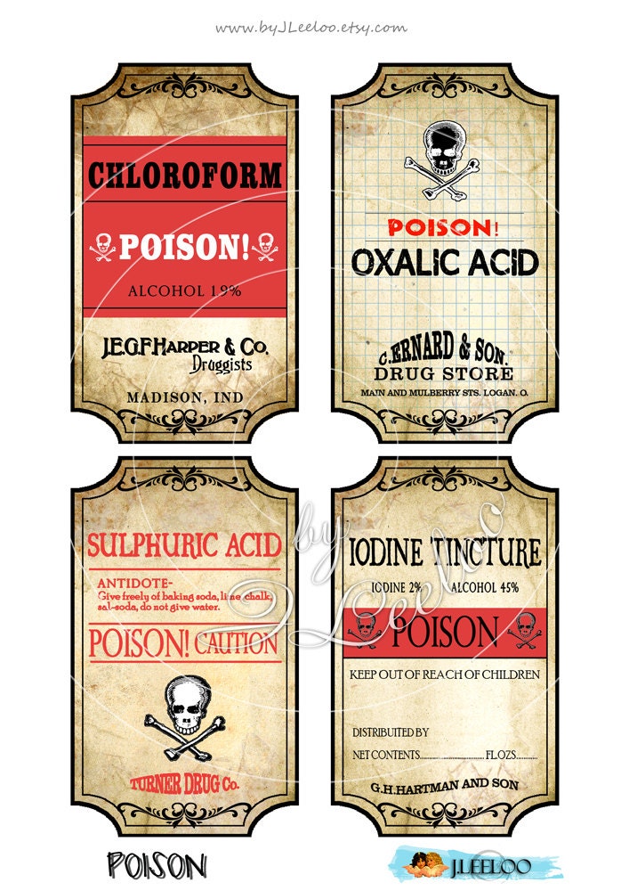 Printable Poison Bottle Labels Printable World Holiday