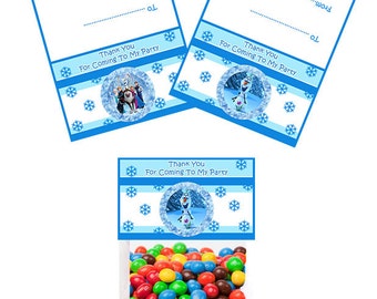 Frozen 6 Inch Party Favor Topper- Digital Download - Candy Bag Topper - Frozen Party
