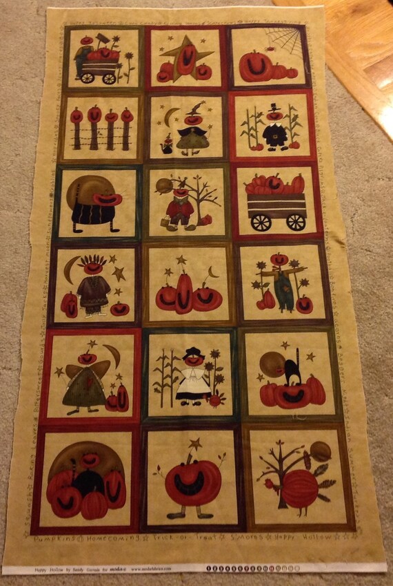 Moda Happy Hollow cheater quilt panel fabric