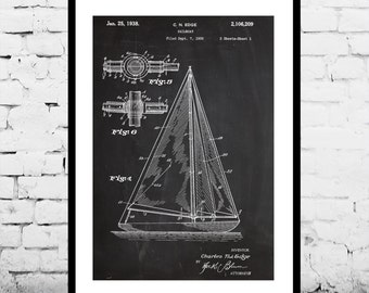 Sailboat Print, Sailboat Poster, Sailboat Art, Sailboat Patent, Sailboat Wall Decor, Sailboat Wall Art, Sailboat Blueprint, Sailboat