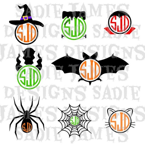 Download Halloween Monogram Frames SVG and Silhouette Studio cutting