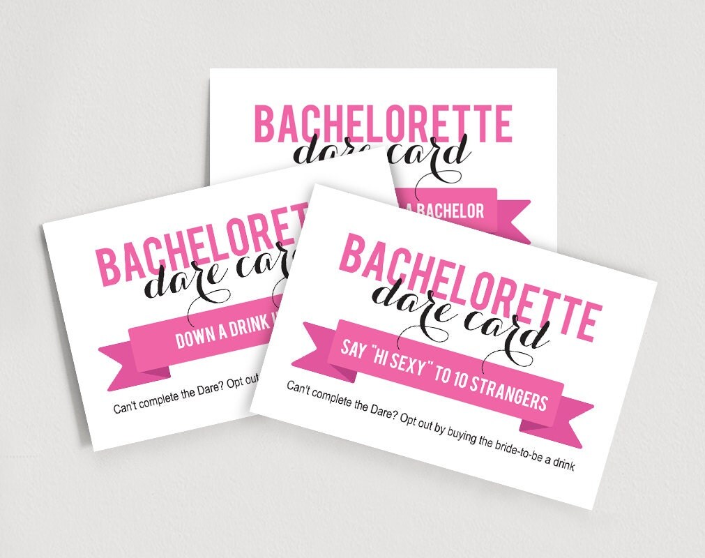 Bachelorette Dare Cards Activity Cards Bachelorette Party